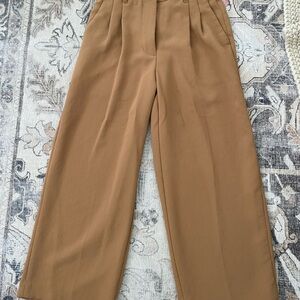 Wilfred Tan Wide-Leg High-Waisted Trousers